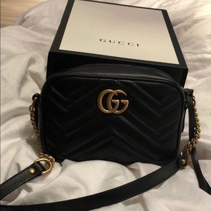 Gucci Marmont camera mini quilted leather bag
